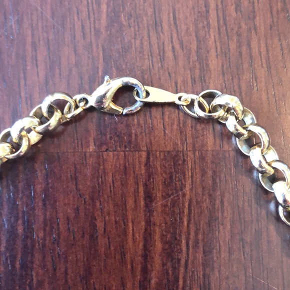 Vintage Gold Tone Round Chain Link Beaded Necklace - Picture 3 of 6